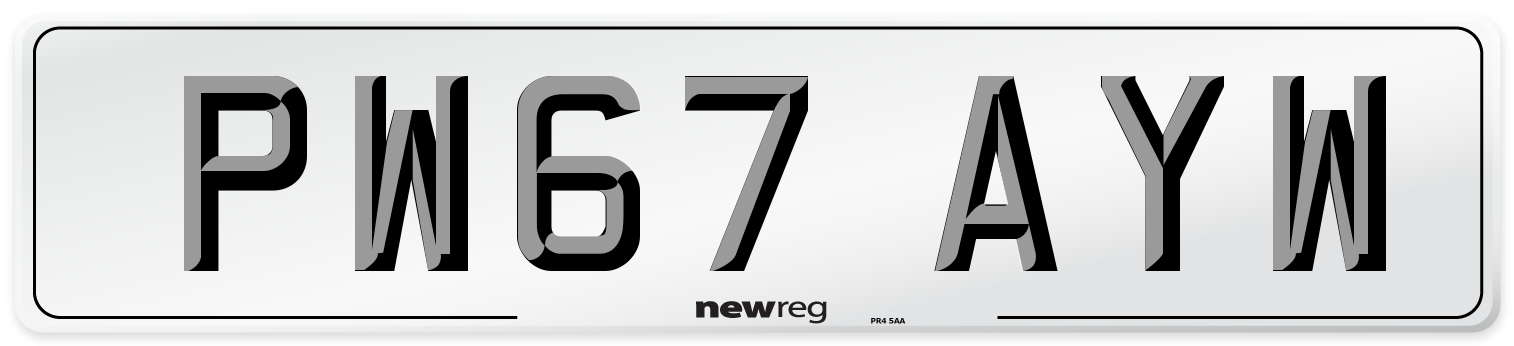 PW67 AYW Number Plate from New Reg